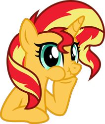 Size: 4171x4923 | Tagged: safe, artist:osipush, sunset shimmer, pony, unicorn, absurd resolution, aweeg*, chewing, cute, leaning, looking at you, nose wrinkle, puffy cheeks, scrunchy face, shimmerbetes, simple background, solo, transparent background, vector