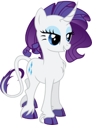 Size: 4067x5500 | Tagged: safe, artist:theshadowstone, rarity, classical unicorn, pony, unicorn, absurd resolution, chest fluff, cloven hooves, curved horn, leonine tail, sharp horn, simple background, solo, transparent background, unshorn fetlocks, vector