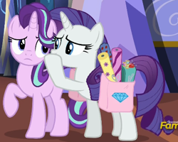 Size: 443x355 | Tagged: safe, screencap, rarity, starlight glimmer, pony, unicorn, every little thing she does, cropped, duo