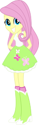 Size: 2167x6872 | Tagged: safe, artist:strumfreak, fluttershy, equestria girls, equestria girls (movie), absurd resolution, boots, clothes, hands behind back, happy, high heel boots, shoes, simple background, skirt, smiling, solo, transparent background, vector