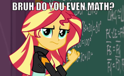 Size: 985x601 | Tagged: safe, sunset shimmer, equestria girls, friendship games, algebra, image macro, math, meme