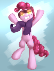 Size: 780x1028 | Tagged: safe, artist:equie, pinkie pie, earth pony, pony, clothes, scarf, solo