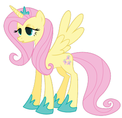 Size: 688x665 | Tagged: safe, artist:lizziebax, fluttershy, alicorn, pony, alicornified, fluttercorn, race swap, solo