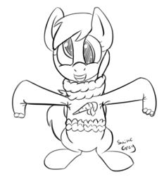 Size: 1281x1373 | Tagged: safe, artist:saine grey, derpy hooves, pegasus, pony, clothes, female, mare, monochrome, solo, sweater