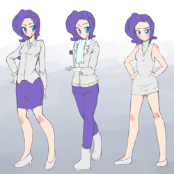 Size: 2500x2500 | Tagged: safe, artist:applestems, rarity, human, clothes, dress, humanized, necklace, scarf, skirt