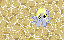 Size: 1680x1050 | Tagged: safe, artist:doctor-g, derpy hooves, pegasus, pony, female, mare, muffin, solo, vector, wallpaper
