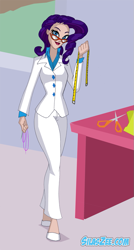 Size: 575x1069 | Tagged: safe, artist:silas zee, rarity, human, glasses, humanized, solo