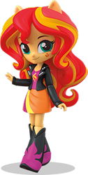 Size: 176x349 | Tagged: safe, sunset shimmer, equestria girls, clothes, cute, doll, equestria girls minis, jacket, leather jacket, official, ponied up, shimmerbetes, skirt, toy