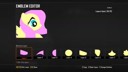 Size: 1280x720 | Tagged: safe, fluttershy, pegasus, pony, black ops 2, emblem, female, mare, pink mane, yellow coat