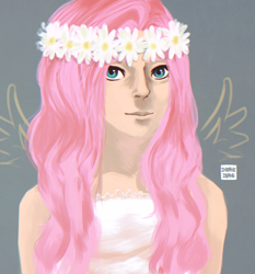 Size: 746x800 | Tagged: safe, artist:insaneisane, fluttershy, human, clothes, female, humanized, pink hair