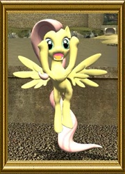 Size: 331x461 | Tagged: safe, artist:php74, fluttershy, pegasus, pony, 3d, fine art parody, gmod, solo, the scream