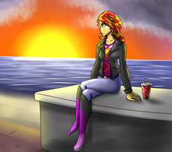 Size: 1811x1600 | Tagged: safe, artist:triplea096, sunset shimmer, equestria girls, boots, soda