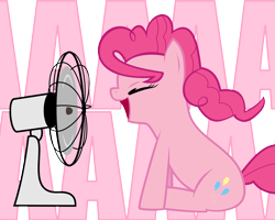 Size: 2650x2115 | Tagged: safe, artist:galliumb, pinkie pie, earth pony, pony, fan, solo, yelling