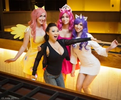 Size: 900x744 | Tagged: safe, fluttershy, pinkie pie, rarity, human, cosplay, irl, irl human, photo