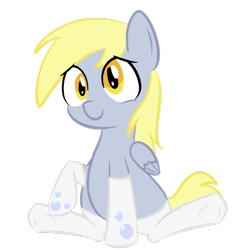 Size: 873x915 | Tagged: safe, artist:flaminbunny, derpy hooves, pegasus, pony, clothes, cute, female, mare, simple background, sitting, socks, solo