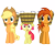 Size: 8000x8000 | Tagged: safe, artist:ashidaru, apple bloom, applejack, oc, earth pony, pony, absurd resolution, simple background, transparent background, vector