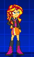 Size: 137x230 | Tagged: safe, artist:toonalexsora007, sunset shimmer, equestria girls, animated, fiery shimmer, fighting game, fire, idle animation, mugen, pyromancy, solo