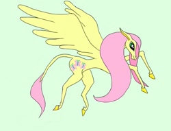 Size: 985x751 | Tagged: safe, artist:hecallsmehischild, fluttershy, pegasus, pony, female, hoers, mare, solo
