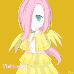 Size: 3000x3000 | Tagged: safe, artist:猫小雯, fluttershy, humanized, solo, winged humanization