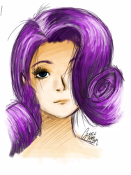 Size: 768x1024 | Tagged: safe, artist:claireannecarr, rarity, human, humanized, solo