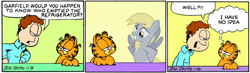 Size: 605x176 | Tagged: safe, derpy hooves, pegasus, pony, female, garfield, i emptied your fridge, jon arbuckle, mare, square root of minus garfield