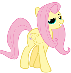 Size: 880x900 | Tagged: safe, artist:flamelauncher14, fluttershy, pegasus, pony, bedroom eyes, happy, recolor, simple background, solo, strut, transparent background, vector, wings