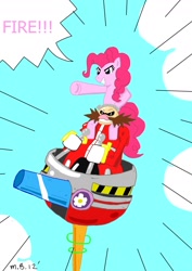 Size: 1240x1754 | Tagged: safe, artist:sonikku001, pinkie pie, earth pony, pony, crossover, doctor eggman, sonic the hedgehog (series)