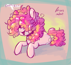 Size: 1200x1100 | Tagged: safe, artist:rustydooks, pinkie pie, earth pony, pony, alternate hairstyle, hair over eyes, hidden eyes, long mane, messy mane, smiling, solo