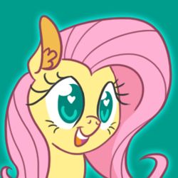 Size: 288x288 | Tagged: safe, artist:ponett, fluttershy, pegasus, pony, heart, solo, super lesbian horse rpg