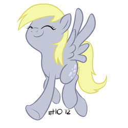 Size: 800x800 | Tagged: safe, artist:empty-10, derpy hooves, pegasus, pony, female, happy, mare, smiling, solo, trotting