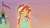 Size: 1280x720 | Tagged: safe, screencap, sunset shimmer, equestria girls, my past is not today, rainbow rocks, beautiful, blouse, canterlot high, clock tower, cloud, cute, eyes closed, feminism, flag, glow, grin, happy, heroic, morning, shimmerbetes, smiling, solo, sunsass shimmer, sunshine shimmer, tower