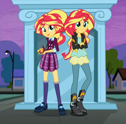 Size: 4360x4288 | Tagged: safe, artist:3d4d, artist:favoriteartman, artist:xebck, sunset shimmer, equestria girls, friendship games, absurd resolution, alternate universe, canterlot high, clothes, crossed arms, crystal prep academy, crystal prep academy uniform, crystal prep shadowbolts, leather jacket, magic capture device, open mouth, request, school uniform, self paradox