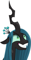 Size: 4000x7757 | Tagged: safe, artist:negatif22, queen chrysalis, changeling, changeling queen, the ending of the end, bust, changelings in the comments, cute, cutealis, female, happy, portrait, quadrupedal, simple background, smiling, solo, transparent background, vector