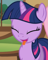 Size: 407x516 | Tagged: safe, derpibooru import, screencap, twilight sparkle, a bird in the hoof, tongue out