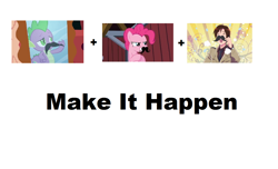 Size: 1196x725 | Tagged: safe, pinkie pie, spike, dragon, earth pony, pony, exploitable meme, hetalia, make it happen, meme, meta, moostache, moustache, romano, superb mustaches