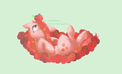 Size: 922x560 | Tagged: safe, artist:onion-eyed-goat, pinkie pie, earth pony, pony, apple, solo, swapped cutie marks