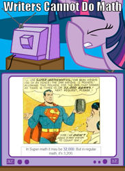 Size: 563x771 | Tagged: safe, derpibooru import, twilight sparkle, exploitable meme, facehoof, superman, tenfold error, tv meme