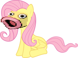 Size: 1280x953 | Tagged: safe, edit, fluttershy, pegasus, pony, pokémon, solo, wat, weepinbell