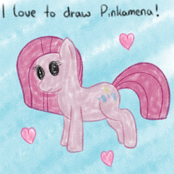 Size: 1000x1000 | Tagged: safe, artist:regxy, pinkie pie, earth pony, pony, ask crossie, crayon, pinkamena diane pie, solo