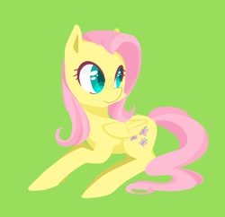 Size: 1198x1162 | Tagged: safe, artist:foxda, fluttershy, pegasus, pony, colored pupils, green background, simple background, smiling, solo