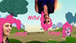 Size: 1594x896 | Tagged: safe, pinkie pie, human, too many pinkie pies, clone, clones, fun, irl, irl human, mspaintponies, photo, rebecca black, text