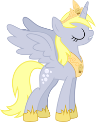 Size: 3017x3829 | Tagged: safe, artist:drakizora, derpy hooves, alicorn, pony, .svg available, crown, derpicorn, race swap, simple background, solo, transparent background, vector, xk-class end-of-the-world scenario