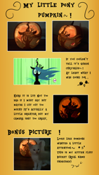 Size: 1350x2400 | Tagged: safe, artist:piichu-pi, queen chrysalis, changeling, changeling queen, halloween, holiday, jack-o-lantern, kitten, photo, pumpkin