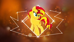 Size: 1920x1080 | Tagged: safe, artist:light262, artist:skycraftdie, sunset shimmer, pony, unicorn, bubble, female, mare, pose, solo, vector, wallpaper