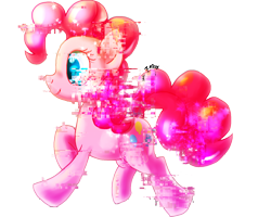 Size: 1500x1200 | Tagged: safe, artist:zoiby, pinkie pie, earth pony, pony, female, glitch, mare, pink coat, pink mane, solo