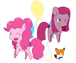 Size: 2161x1789 | Tagged: safe, artist:wasleythebronycat, pinkie pie, earth pony, pony, chibi, duality, happy, pinkamena diane pie, sad