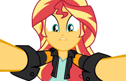 Size: 3849x2481 | Tagged: safe, artist:coldlypainter, sunset shimmer, equestria girls, friendship games, clothes, leather jacket, photoshop, simple background, transparent background, vector