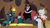 Size: 1366x768 | Tagged: safe, screencap, cozy glow, lord tirek, queen chrysalis, changeling, changeling queen, pegasus, pony, the ending of the end, book, bracer, evil grin, flying, grin, grogar's bell, holding hands, holding hooves, hoof hold, smiling, torch