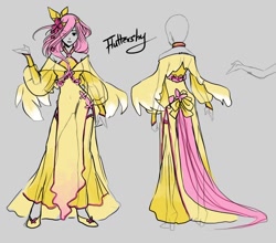 Size: 1266x1116 | Tagged: safe, artist:generalcowslip, fluttershy, clothes, dress, humanized, tailed humanization