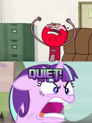 Size: 1920x2560 | Tagged: safe, artist:optimussparkle, edit, edited screencap, screencap, starlight glimmer, pony, the cutie map, angry, benson, quiet, ragelight glimmer, regular show